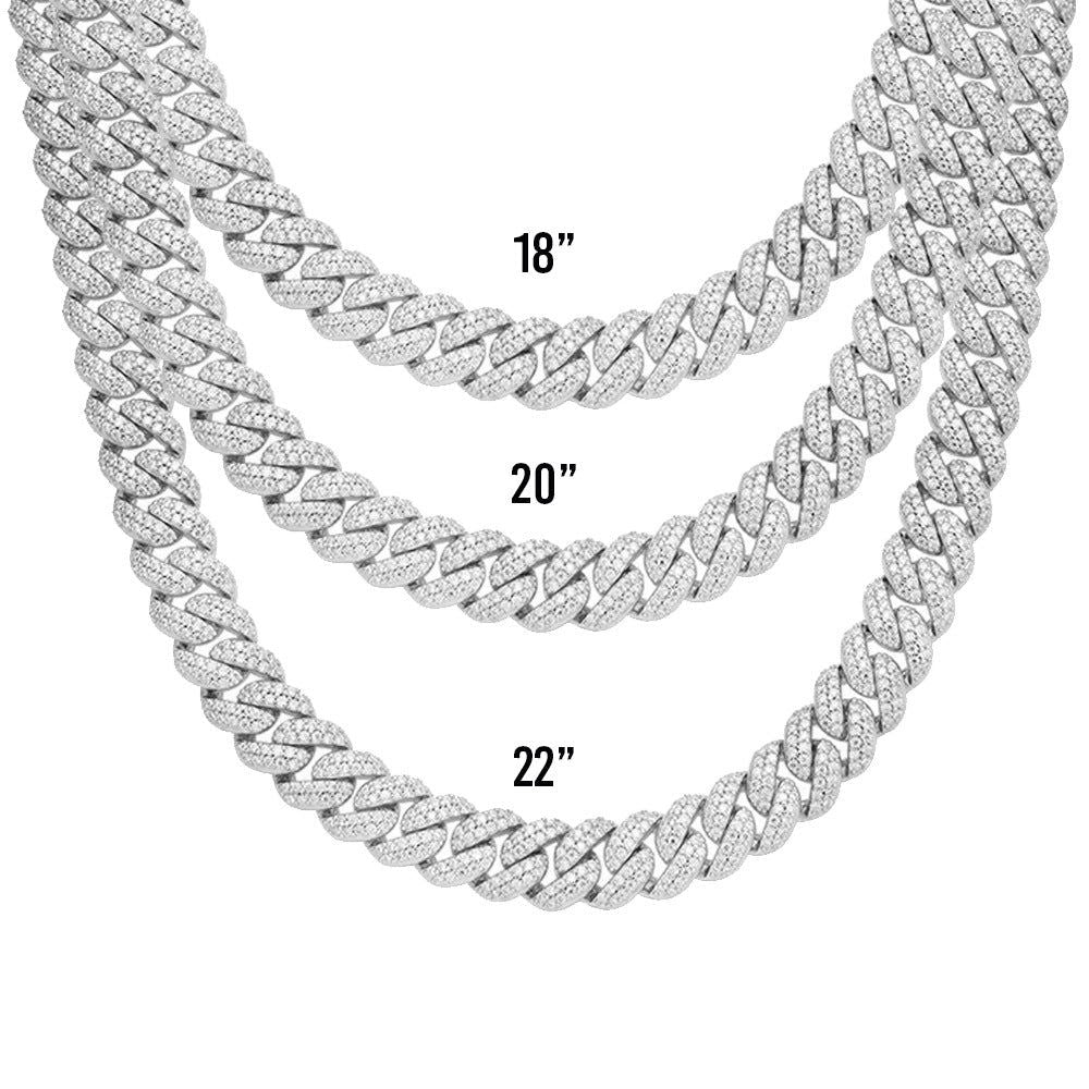 Moissanite Diamond 8MM Sterling .925 Hip Hop Icy Cuban Chain 18"-22" - Master of Bling